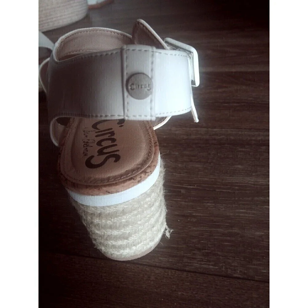 Circus By Sam Edelman Women's  Warren Platform Sandal White/Natural 9.5 EUR 39.5
